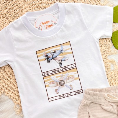 Conj. Camiseta em Linho Brands e Crafts e Bermuda - Branco e Areia